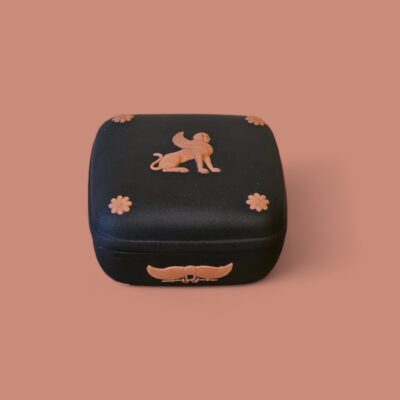Wedgwood Egyptian Sphinx Trinket Box Black & Terracotta Jasperware